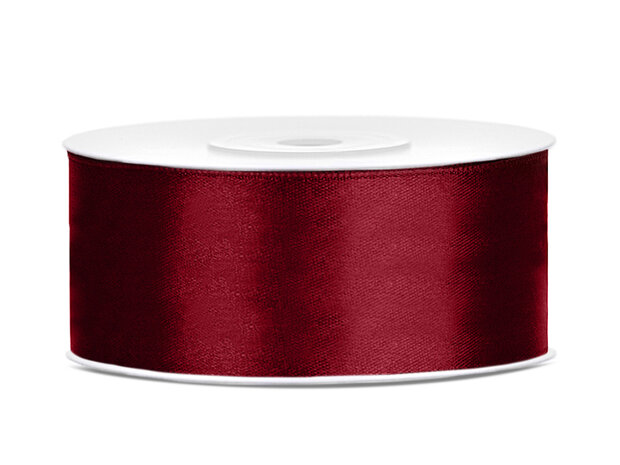 satijn lint bordeaux rood / wijnrood 25 mm