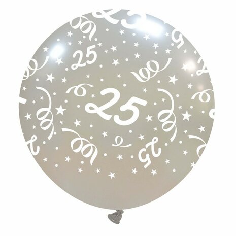 XL ballon 25 zilver, 65 cm