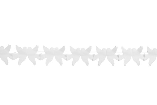 duifjes papieren slinger wit, 6m