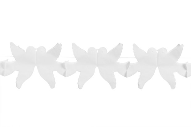 duifjes papieren slinger wit, 6m