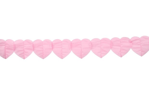 Babyroze hartjes slinger, 6 m