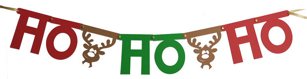 Leuke letterslinger voor de kerst: HO HO HO, incl.