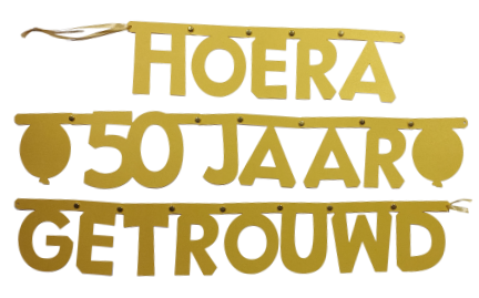 Letterslinger 50 jaar getrouwd, papier