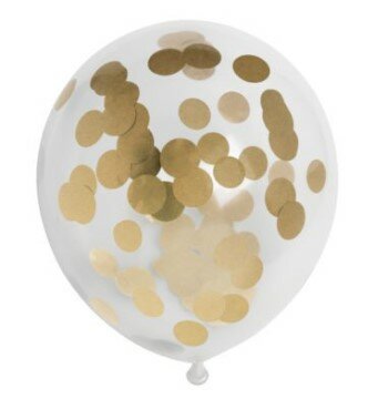 Goud confetti ballonnen met papieren confetti, 30cm