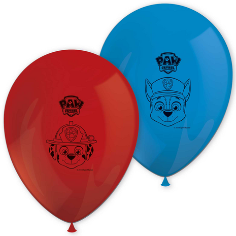 paw patrol ballonnen, 8 st.