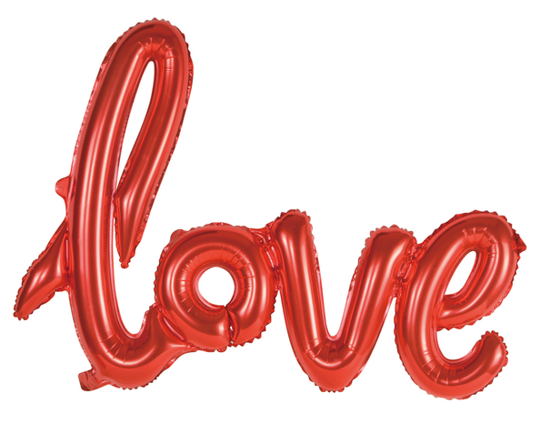 Love oneword folieballon, rood, 119cm