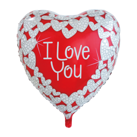 I love you hart XL folieballon rood, 92cm