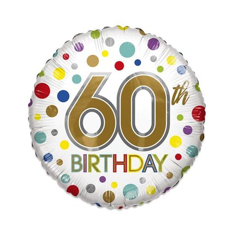 60th Birthday ECO folieballon, 46 cm