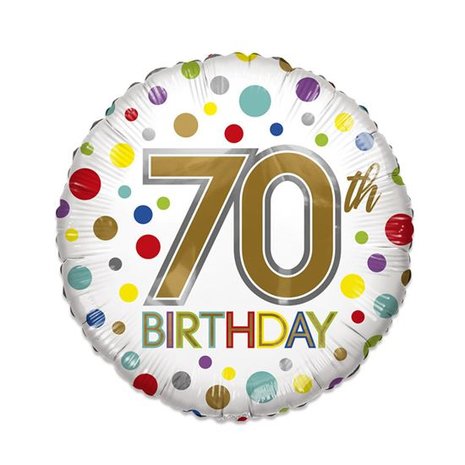 70th Birthday ECO folieballon, 46 cm