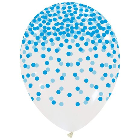 blauw stippen ballon, 30cm