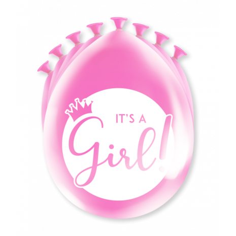 Its a Girl ballonnen, 8 stuks