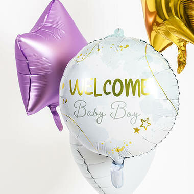 Welcome Baby Boy folieballon, 45cm