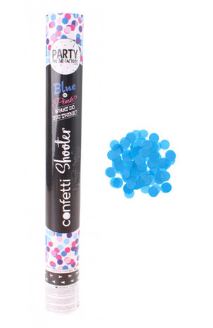 confetti kanon blauw, 40cm