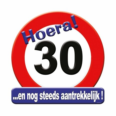 30 jaar huldebord verkeersbord