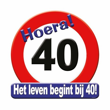 40 jaar huldebord verkeersbord