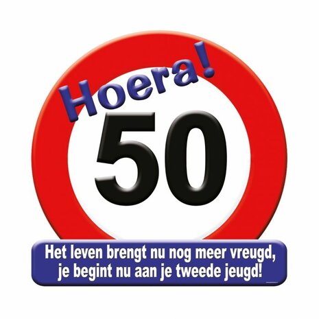 50 jaar huldebord verkeersbord