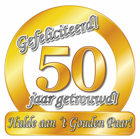 50 jaar getrouwd huldeschild, 50cm