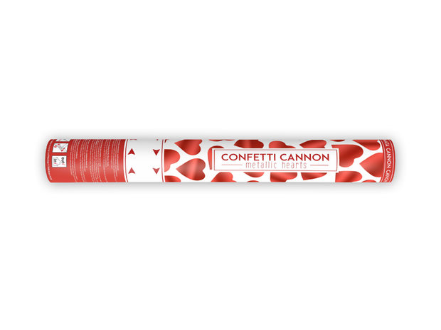 hartjes confetti shooter, rood, 40 cm