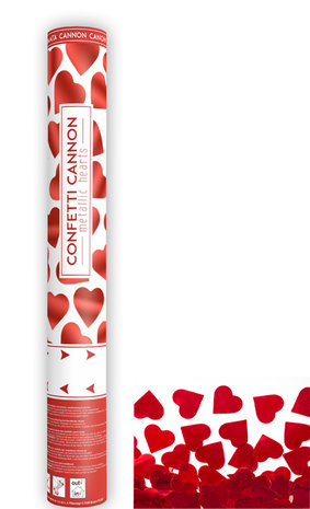 hartjes confetti shooter, rood, 40 cm