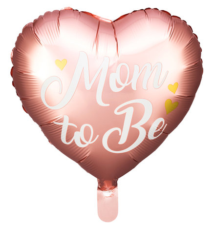 Mom to be folieballon, roze 35cm