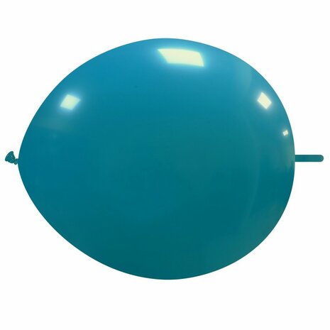 Link / knoopballonnen turquoise, 30cm