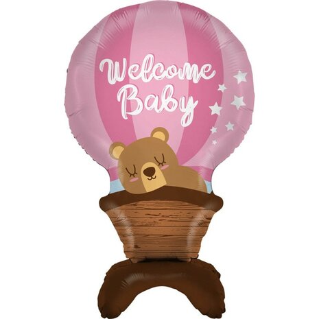 Welcome Baby luchtballon folieballon staand, 97cm