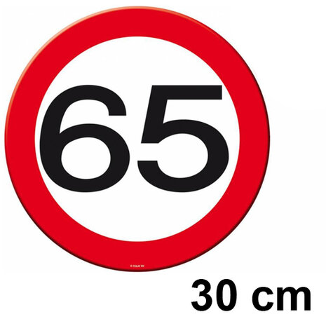 65 jaar huldebordje, 30 cm