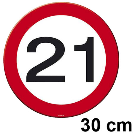 21 jaar huldebordje, 30 cm