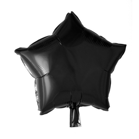 Zwart folieballon stervorm, 18 inch