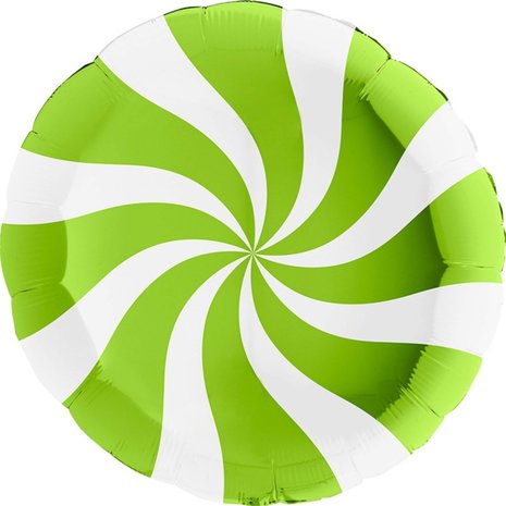 Groen peppermint candy swirl folieballon 18 inch