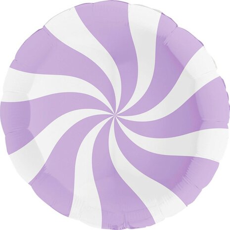 Lila peppermint candy swirl folieballon 18 inch