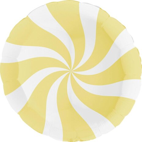 Cream peppermint candy swirl folieballon 18 inch