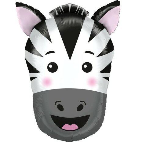 Zebra shape folieballon, 74 cm