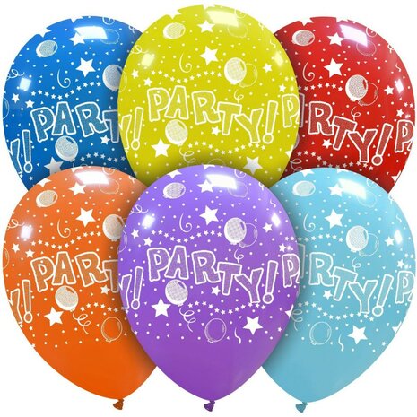 Party helium ballonnen, 6 stuks, 30 cm
