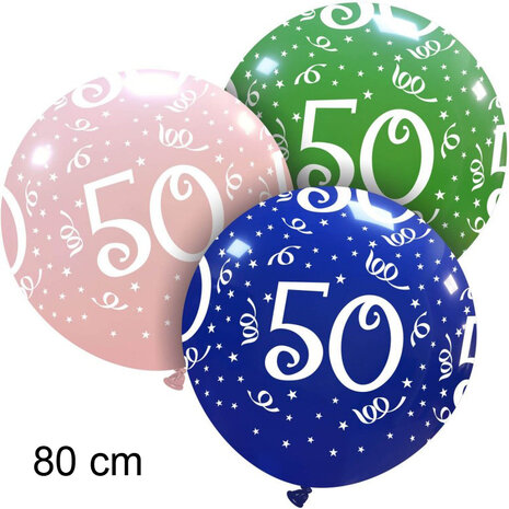 50 jaar mega XL ballon, 80 cm