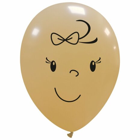 Baby face meisje, latex ballon, 30 cm