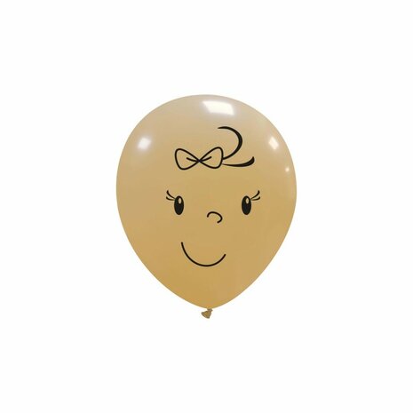 Baby face meisje, latex kleine ballon, 13 cm