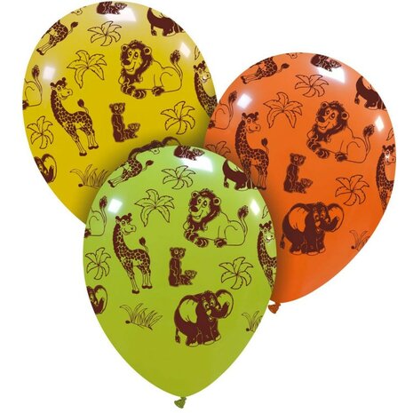 Savanne - safari ballonnen mix, 6 stuks