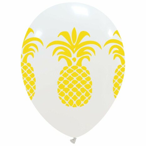 Pineapple ballonnen mix, 6 stuks