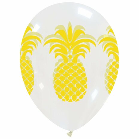 Pineapple ballonnen mix, 6 stuks