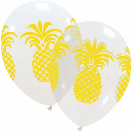 Pineapple ballonnen mix, 6 stuks