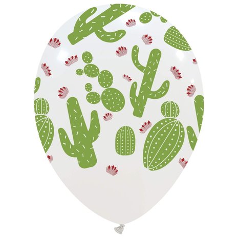 Cactus ballonnen mix, 6 stuks