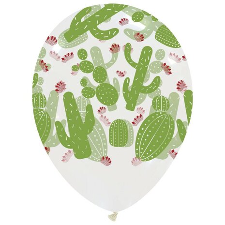 Cactus ballonnen mix, 6 stuks