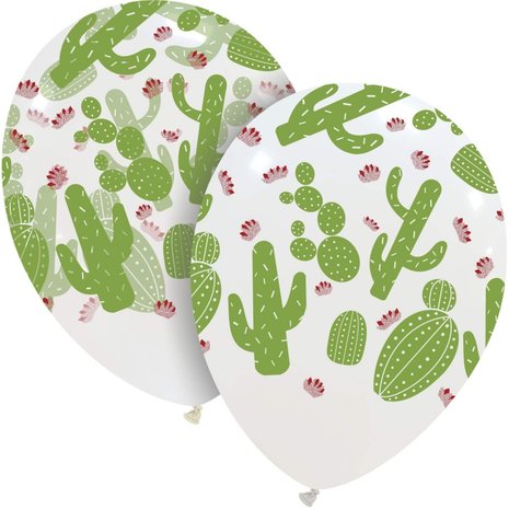 Cactus ballonnen mix, 6 stuks