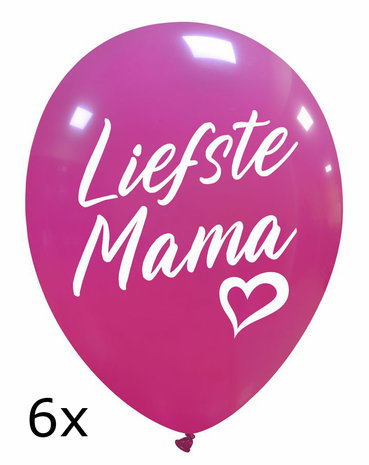 Moederdag Liefste Mama ballonnen, 6 st.