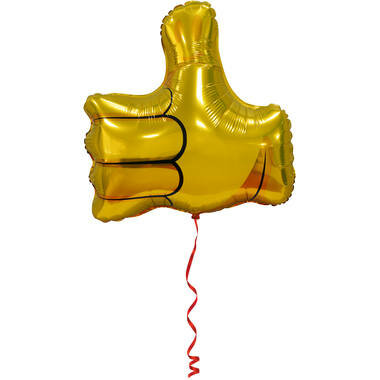 Thumbs Up / Duim Omhoog folieballon goud, 49cm