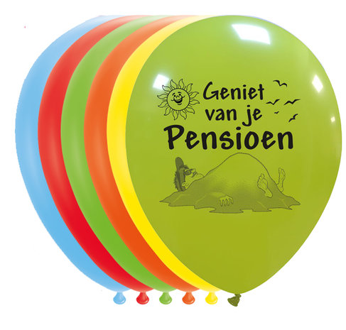 Geniet van je pensioen ballonnen, 6 st.