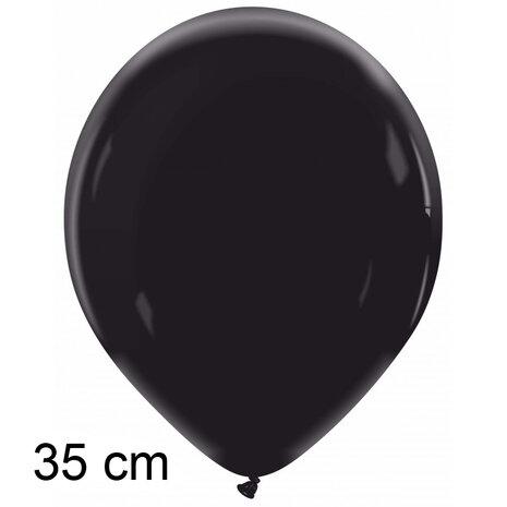 Midnight black / zwart ballonnen, 35 cm / 14 inch