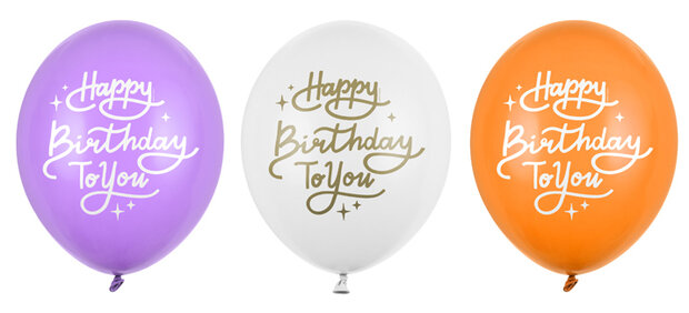 Happy birthday to you ballonnen mix, 6 st