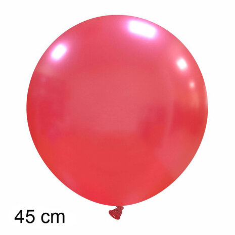 Grote metallic rood ballonnen, 45 cm / 18 inch